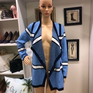 The Look NWT! Blue/White Striped Cardigan Jacket Size S